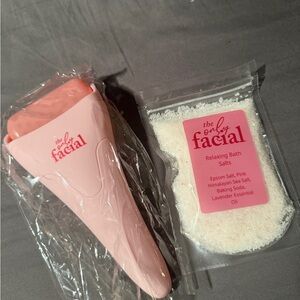 “The Only Facial” Pink Facial Roller and Bath Salts Set